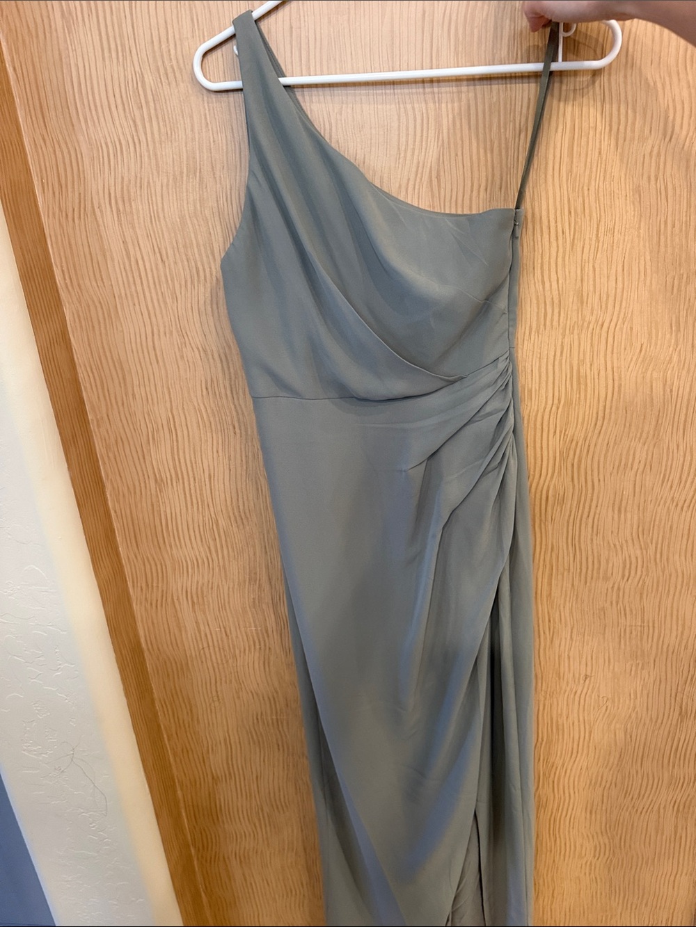 BHLDN One-Shoulder Dress in Sage